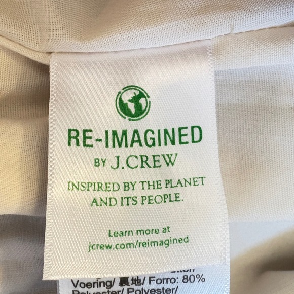 J. Crew Linen Blend Lined City Skirt Elastic Waist Neutral Women's‎  Size 16 - Picture 8 of 10